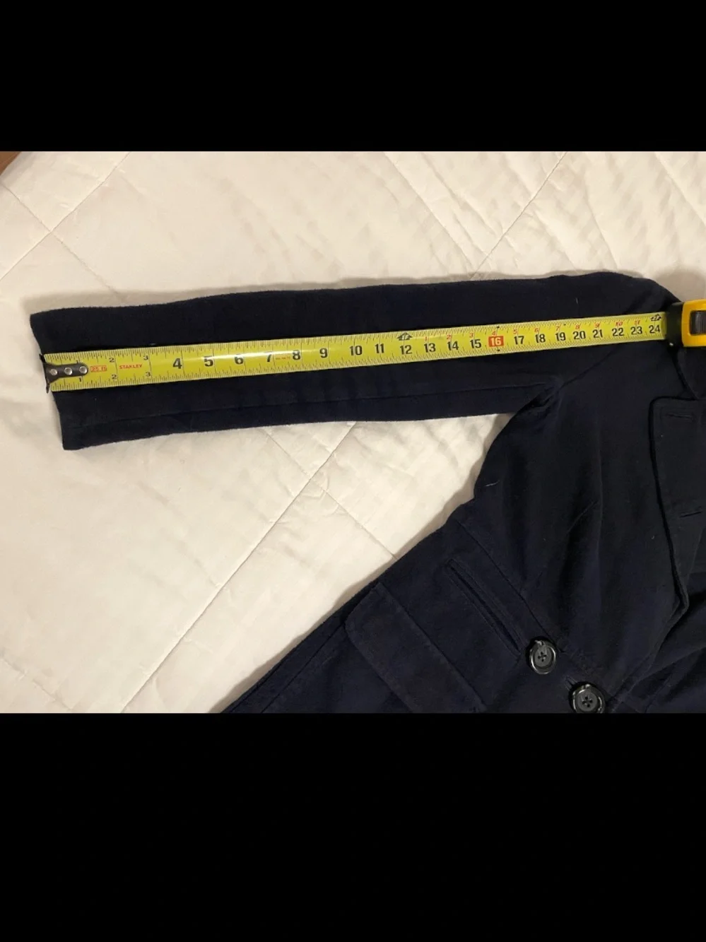 Free People Navy Blue Pea Coat Women XS Single Breasted Two Button Long Sleeve